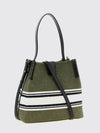 cotton blend shoulder bag with logo