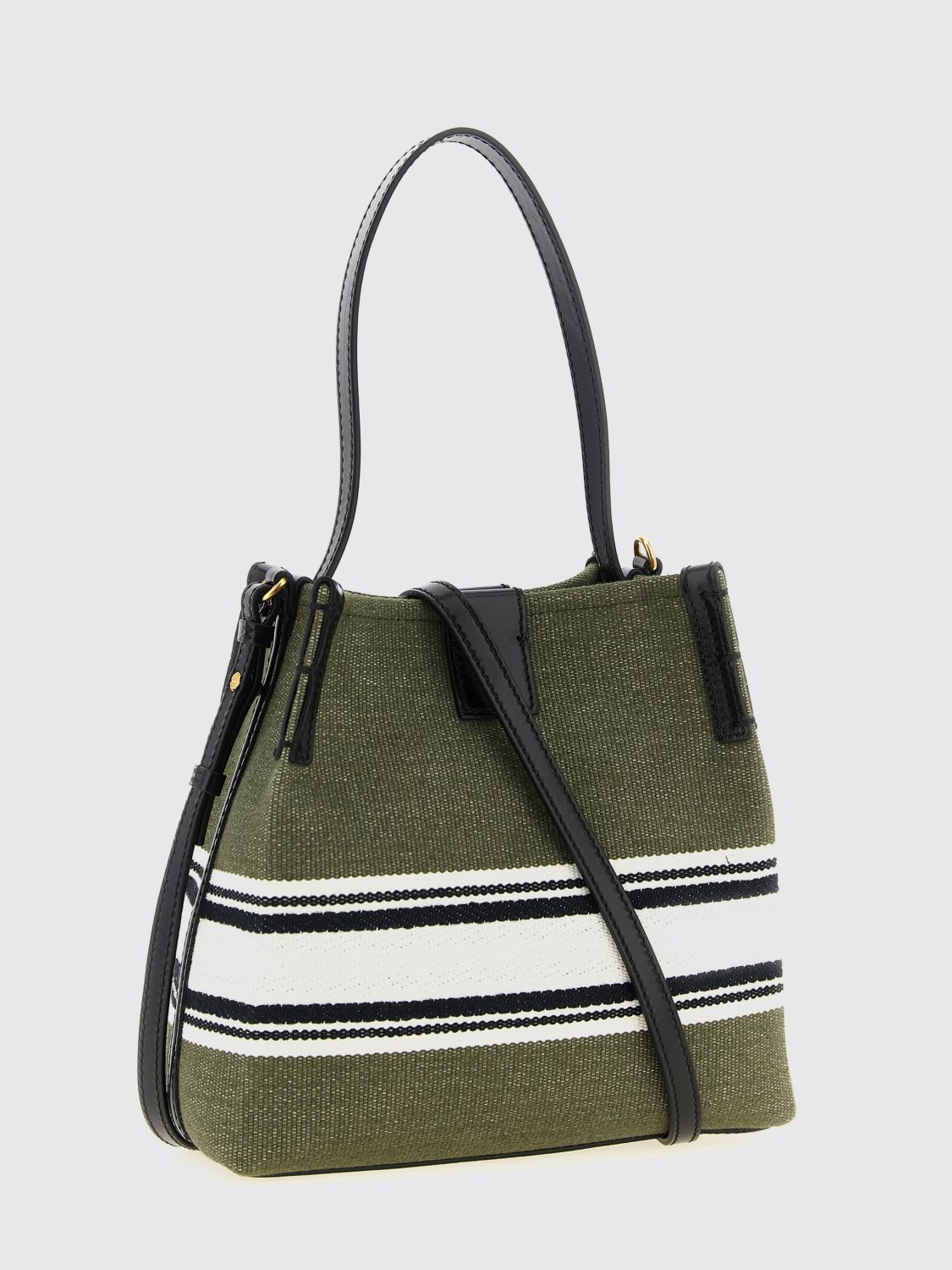 cotton blend shoulder bag with logo