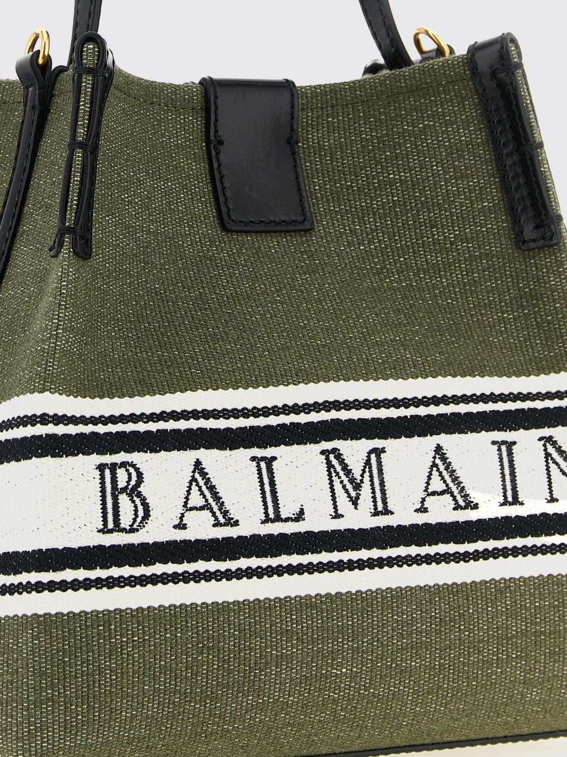 cotton blend shoulder bag with logo