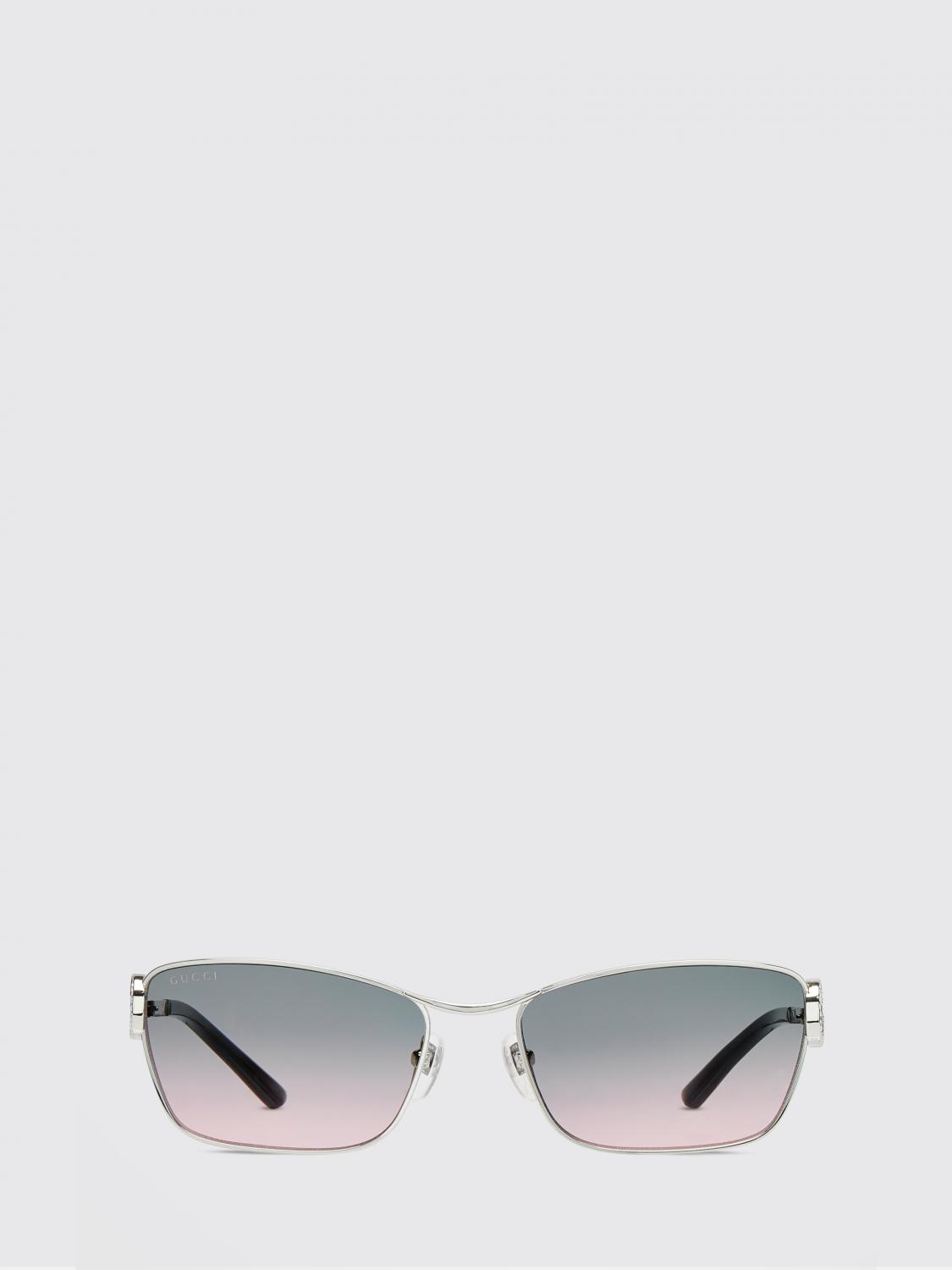 cat-eye metal sunglasses with gg monogram and tinted lenses