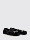 velvet horsebit ballerinas with gg rhinestone monogram