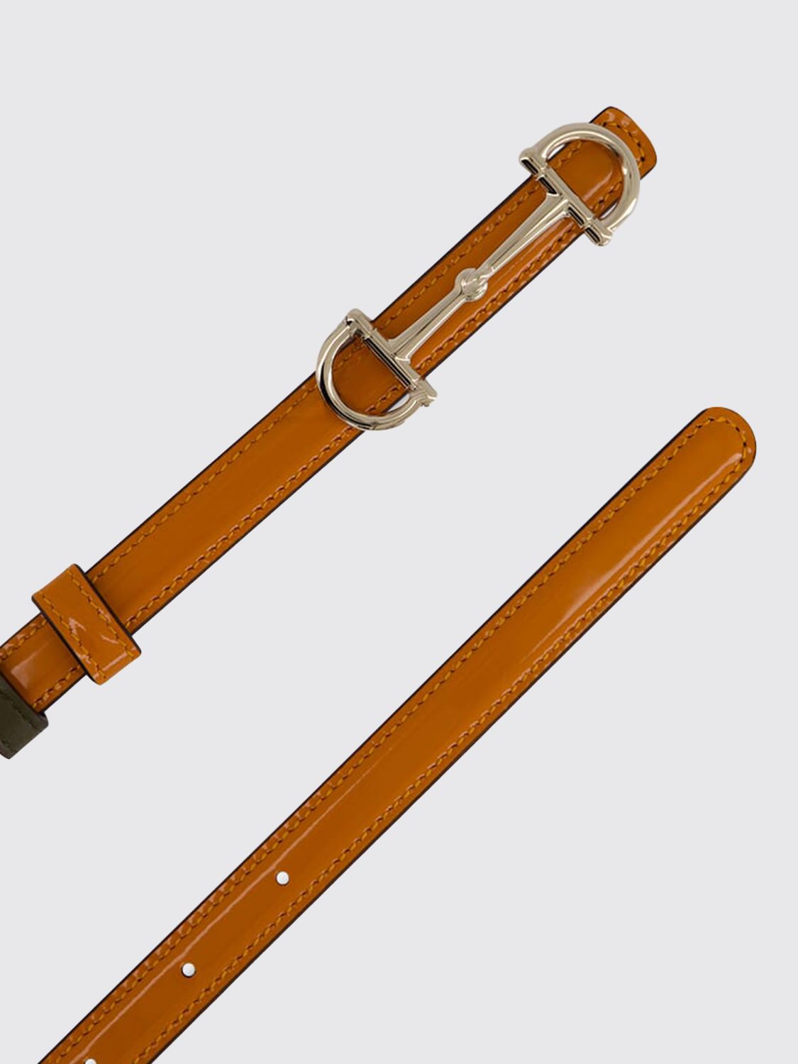 reversible leather belt with horsebit