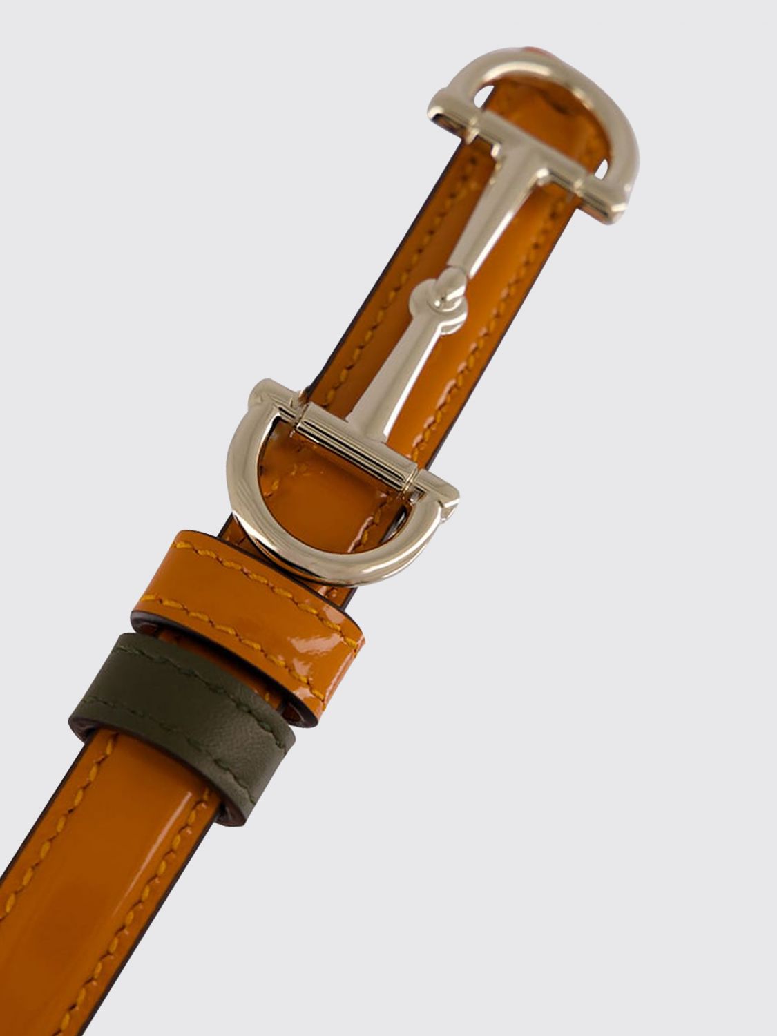 reversible leather belt with horsebit