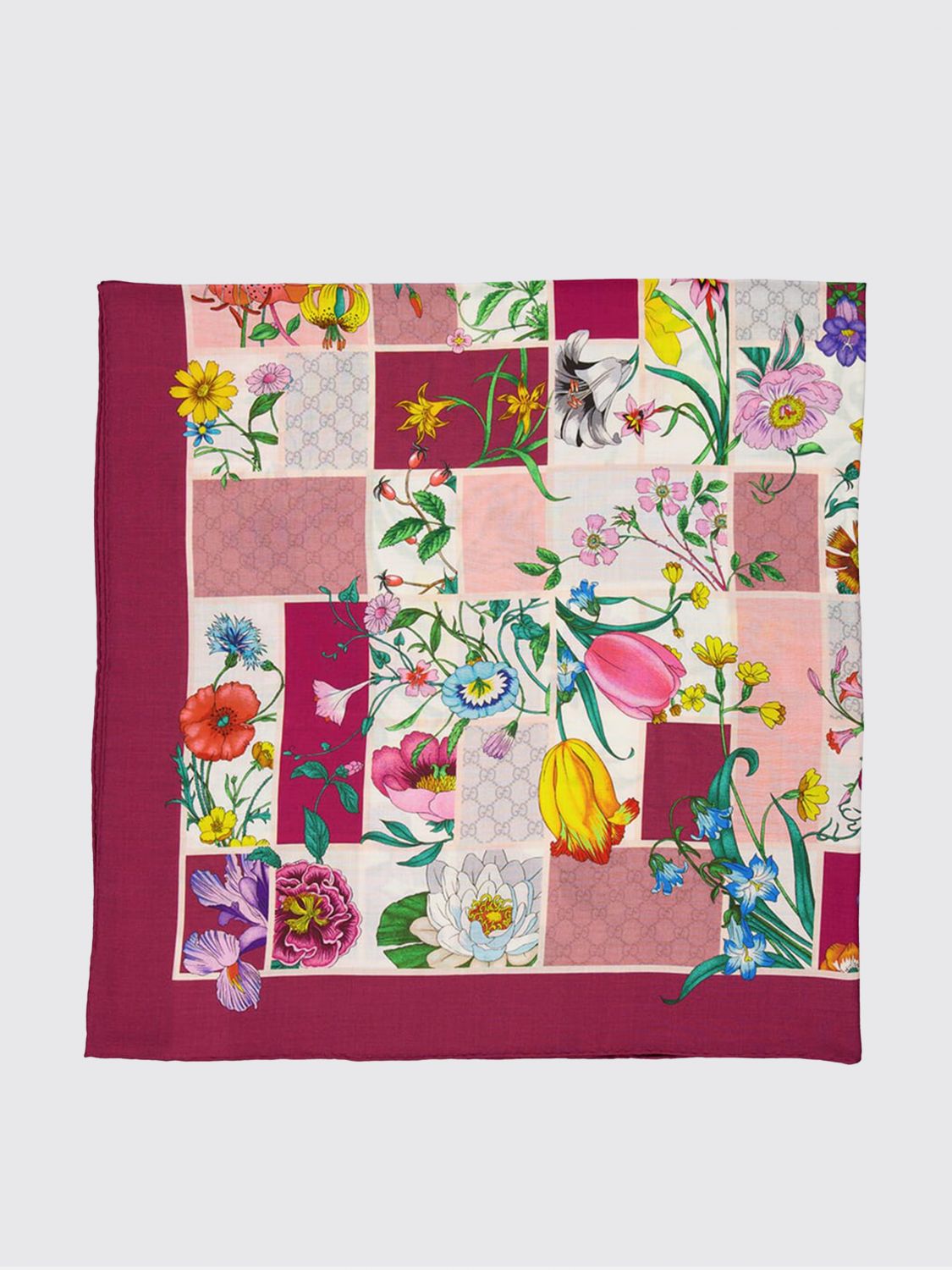 floral print silk foulard
