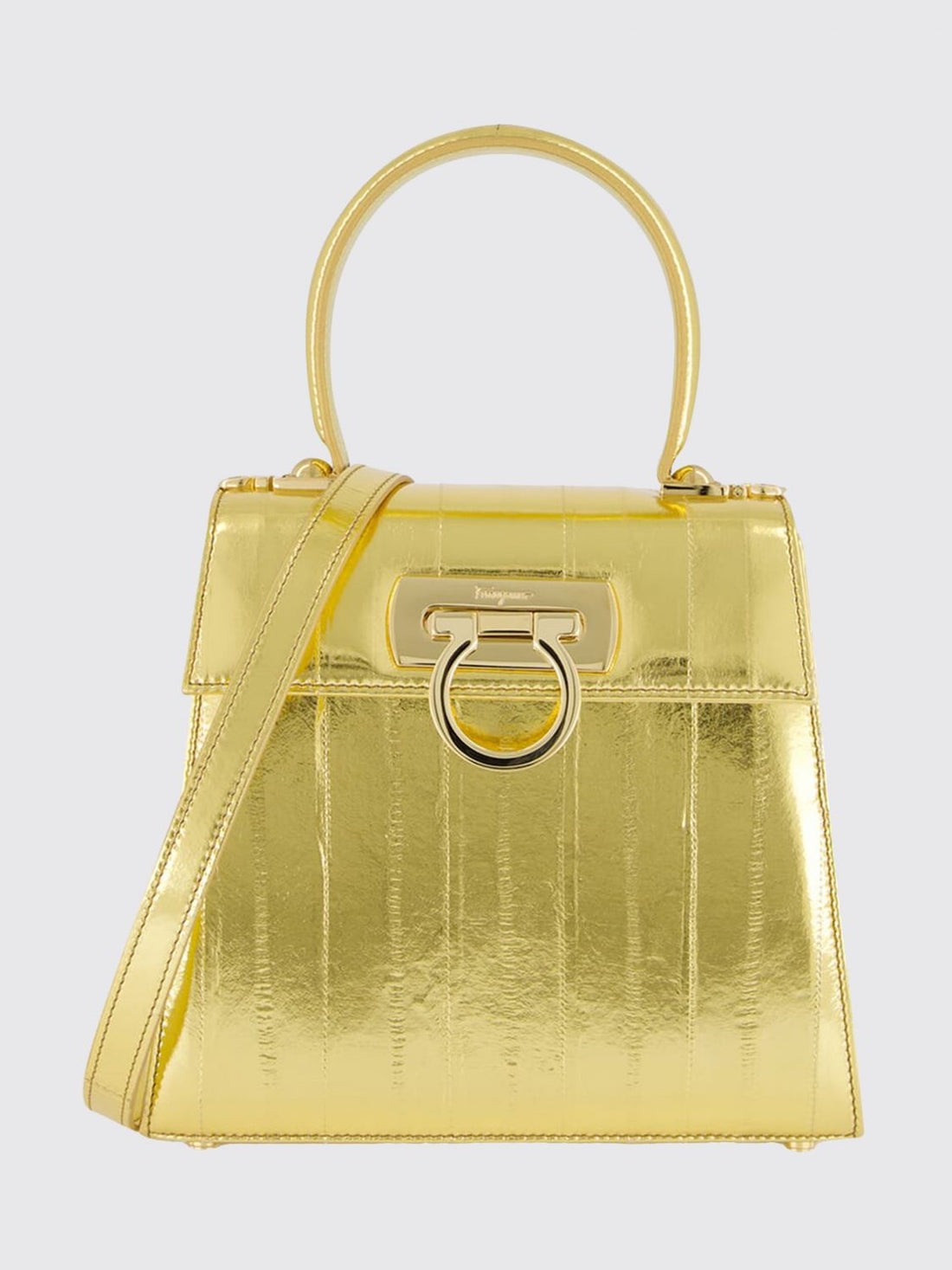 FERRAGAMO OS laminated leather bag