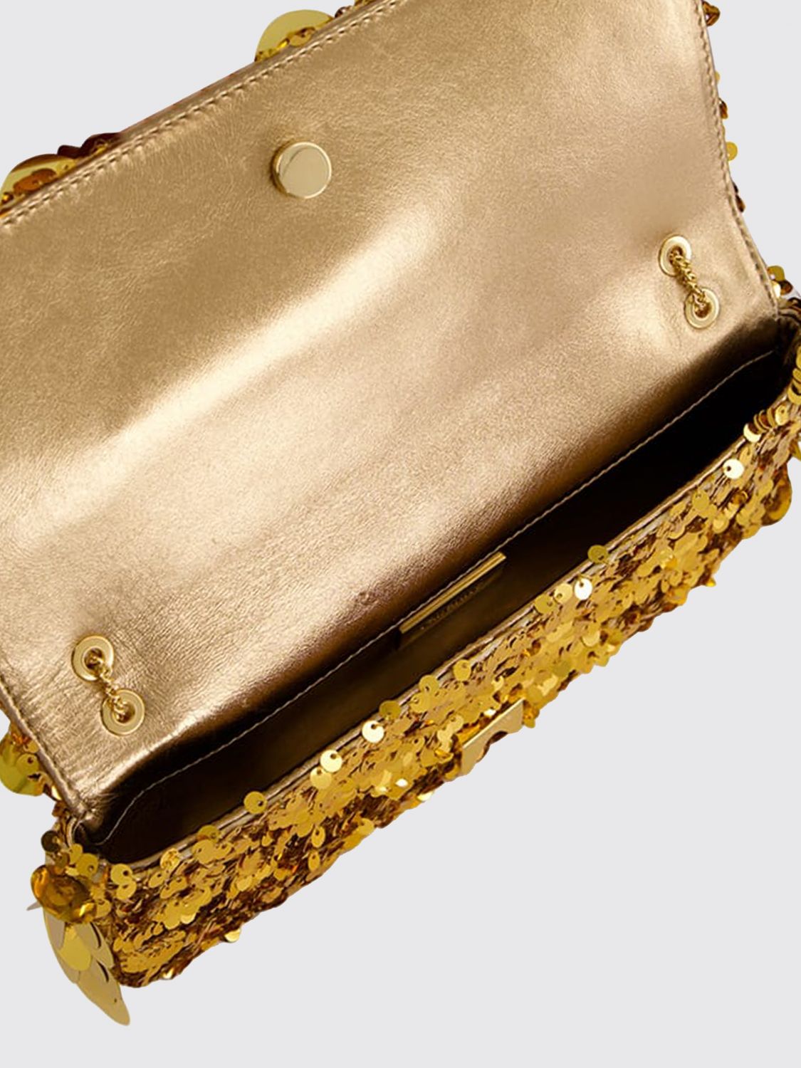 leather bag with embroidered sequins