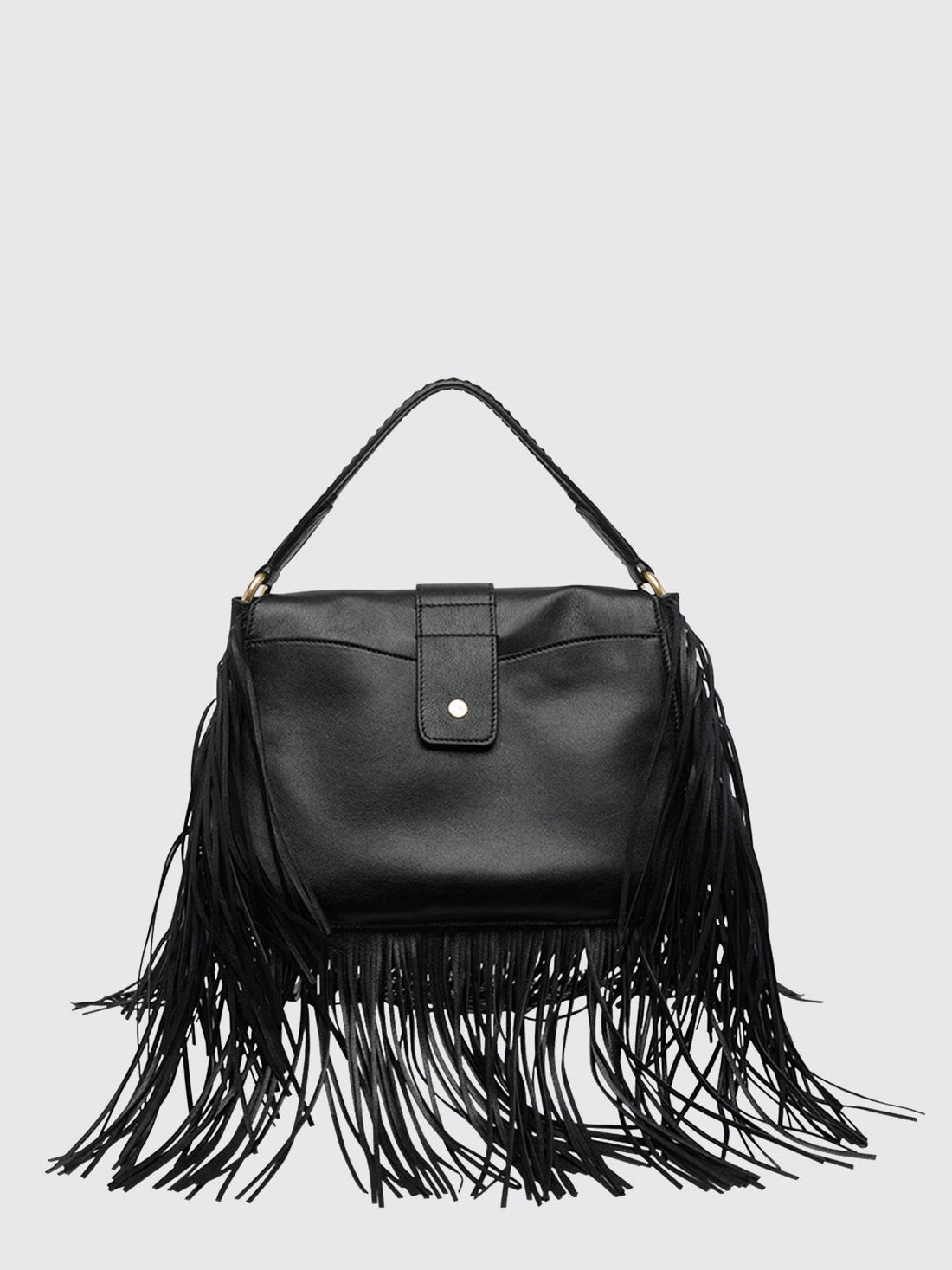 BURBERRY OS leather rider bag with fringes