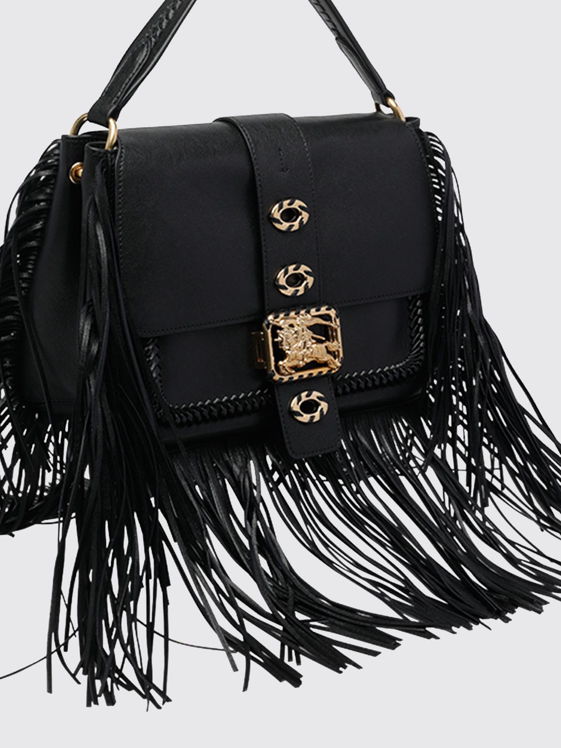 leather rider bag with fringes