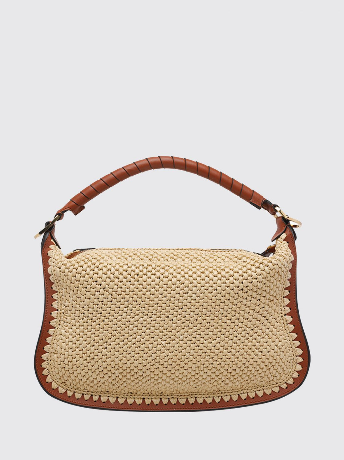 CHLOÉ OS crochet raffia and leather marcie bag chloé