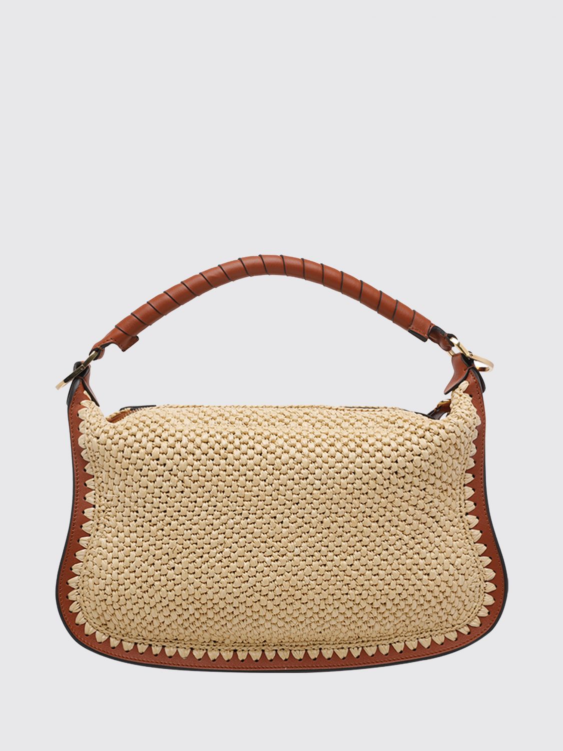 crochet raffia and leather marcie bag chloé