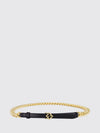 brass and leather ff diamonds belt