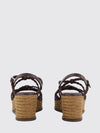 nyra woven suede and leather wedge sandal