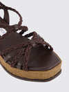 nyra woven suede and leather wedge sandal