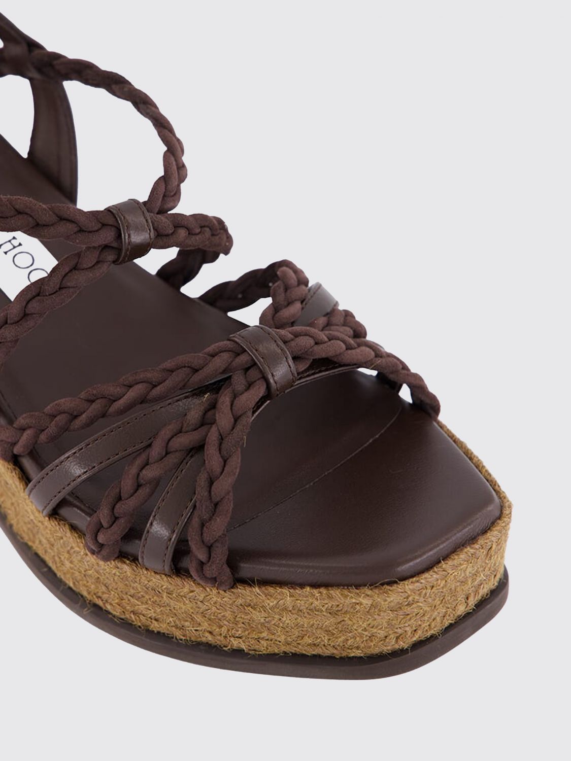 nyra woven suede and leather wedge sandal