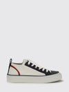 cotton knit and leather sneakers with monile