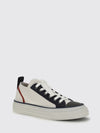 cotton knit and leather sneakers with monile