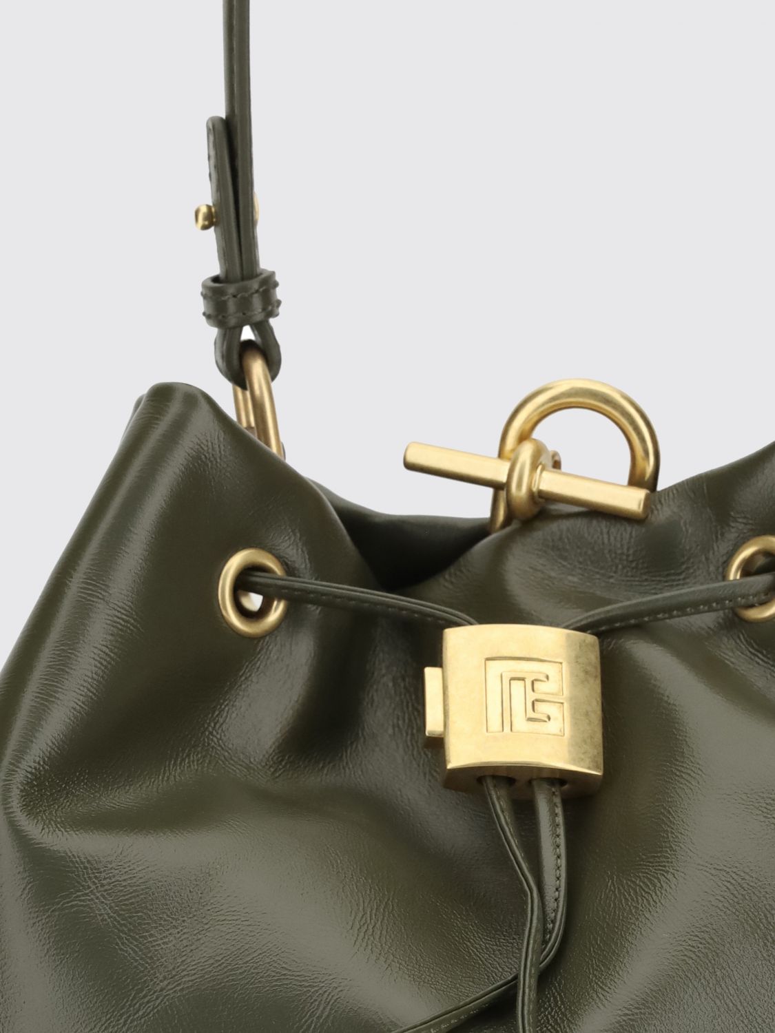 calf leather bucket backpack