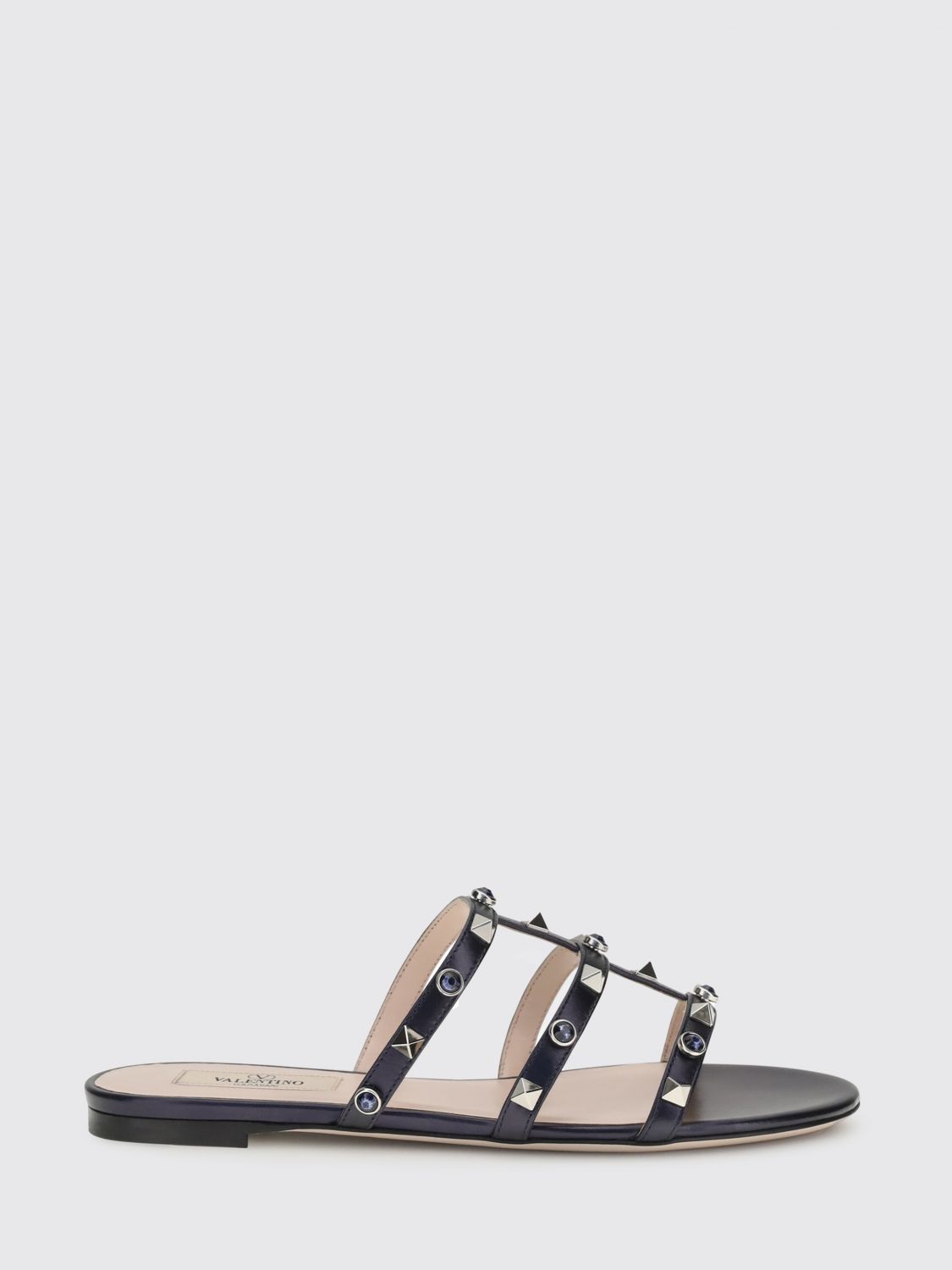 rockstud leather sandals