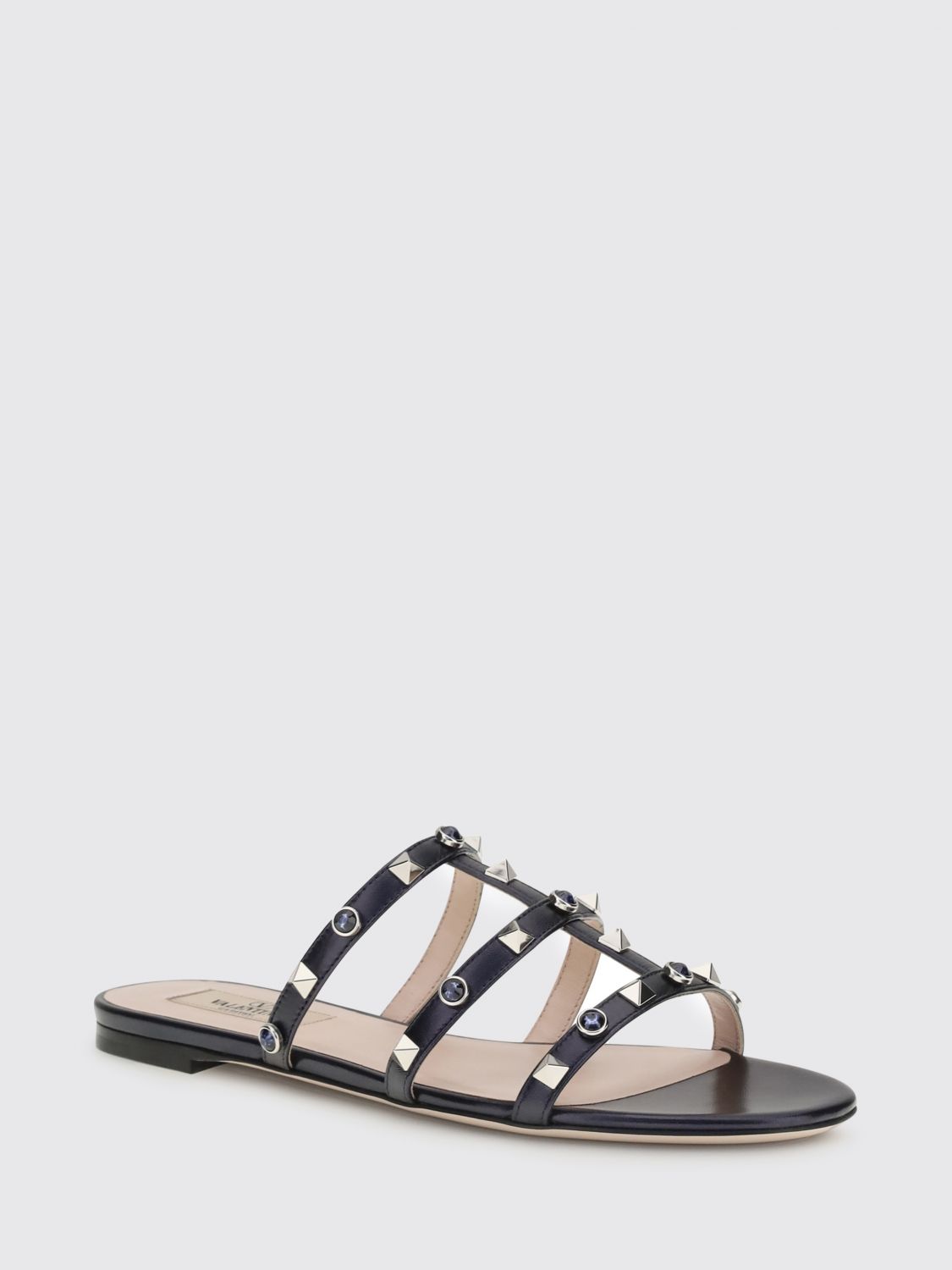 rockstud leather sandals