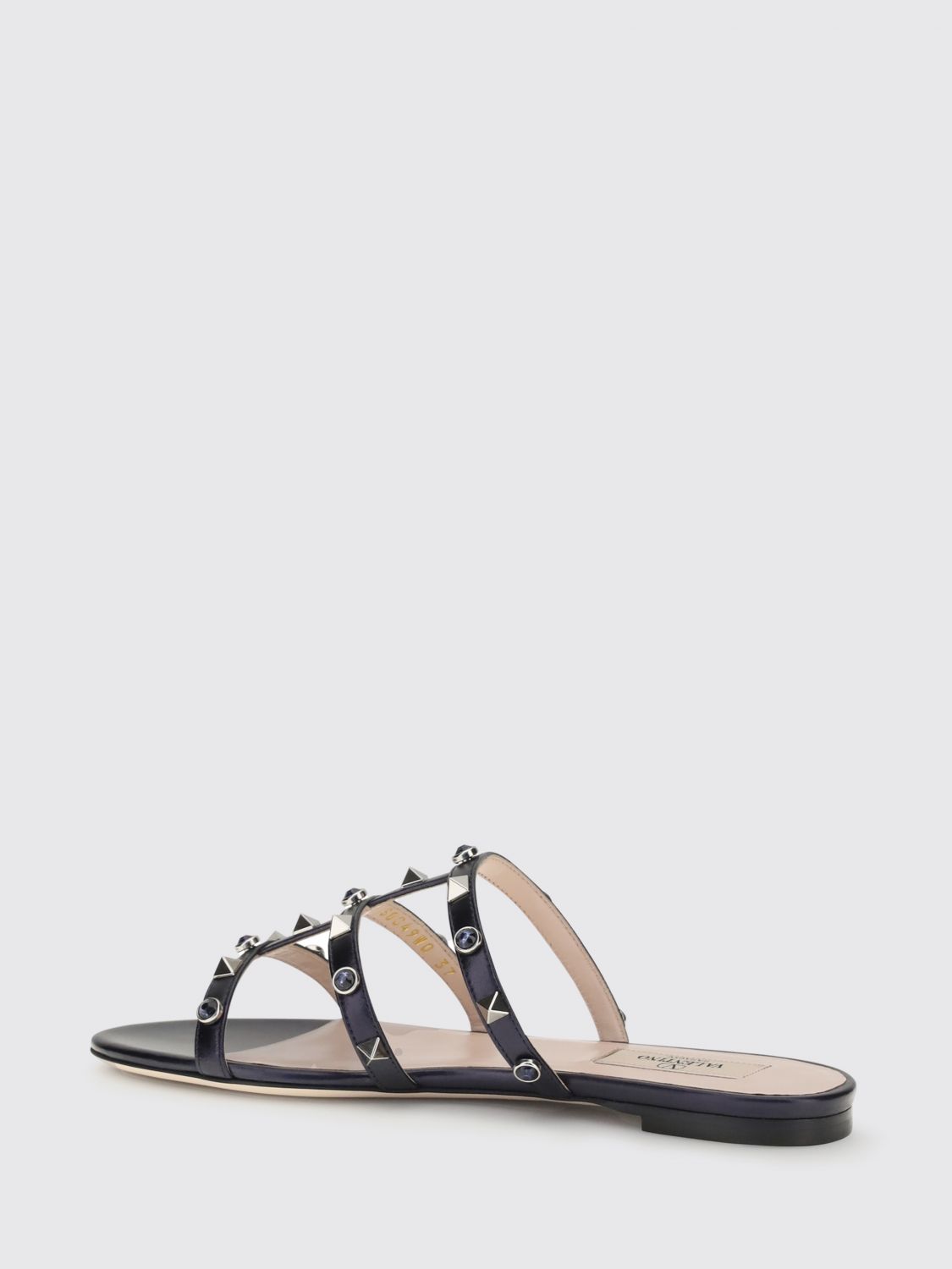 rockstud leather sandals