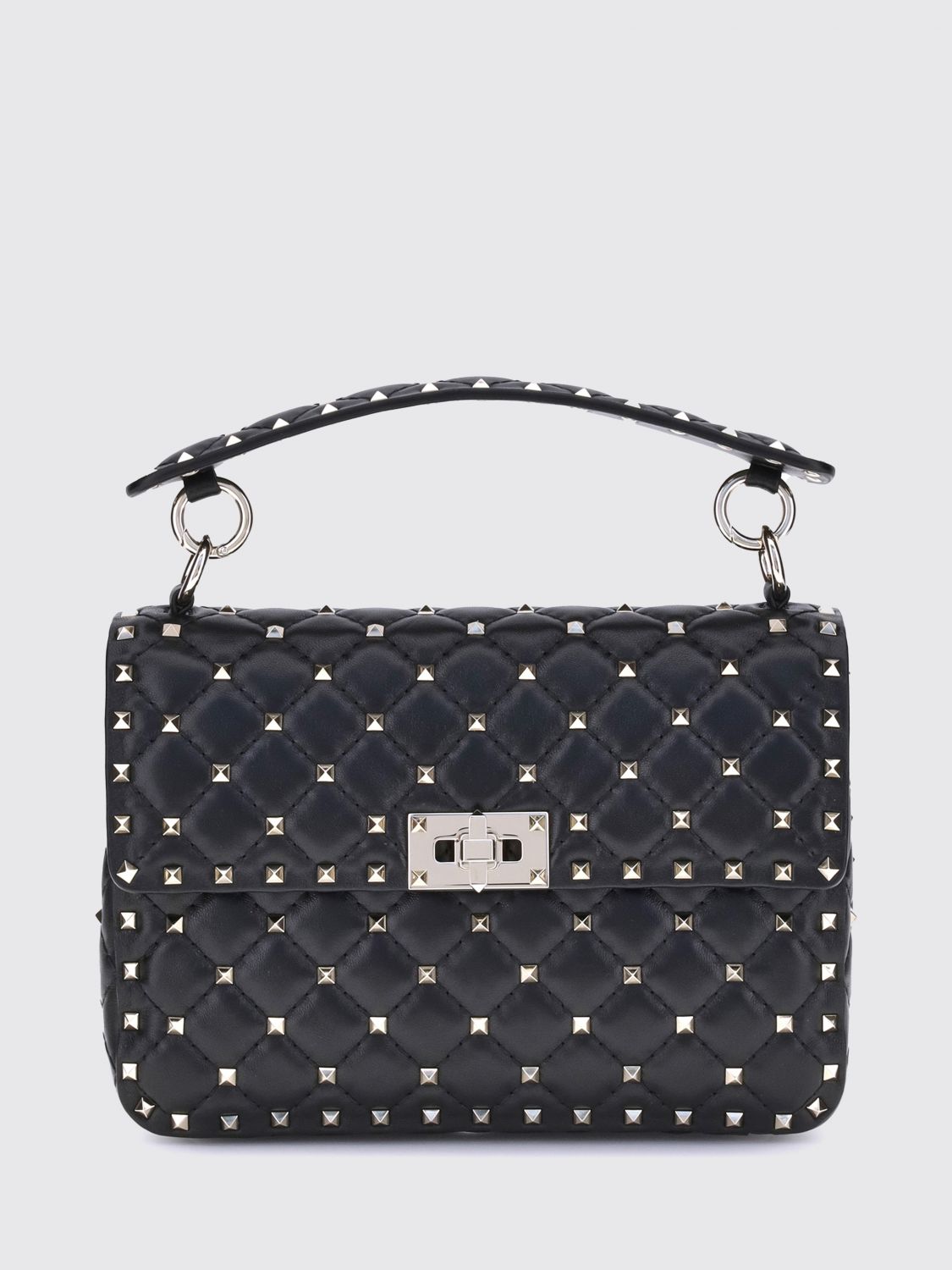 rockstud spike quilted leather bag