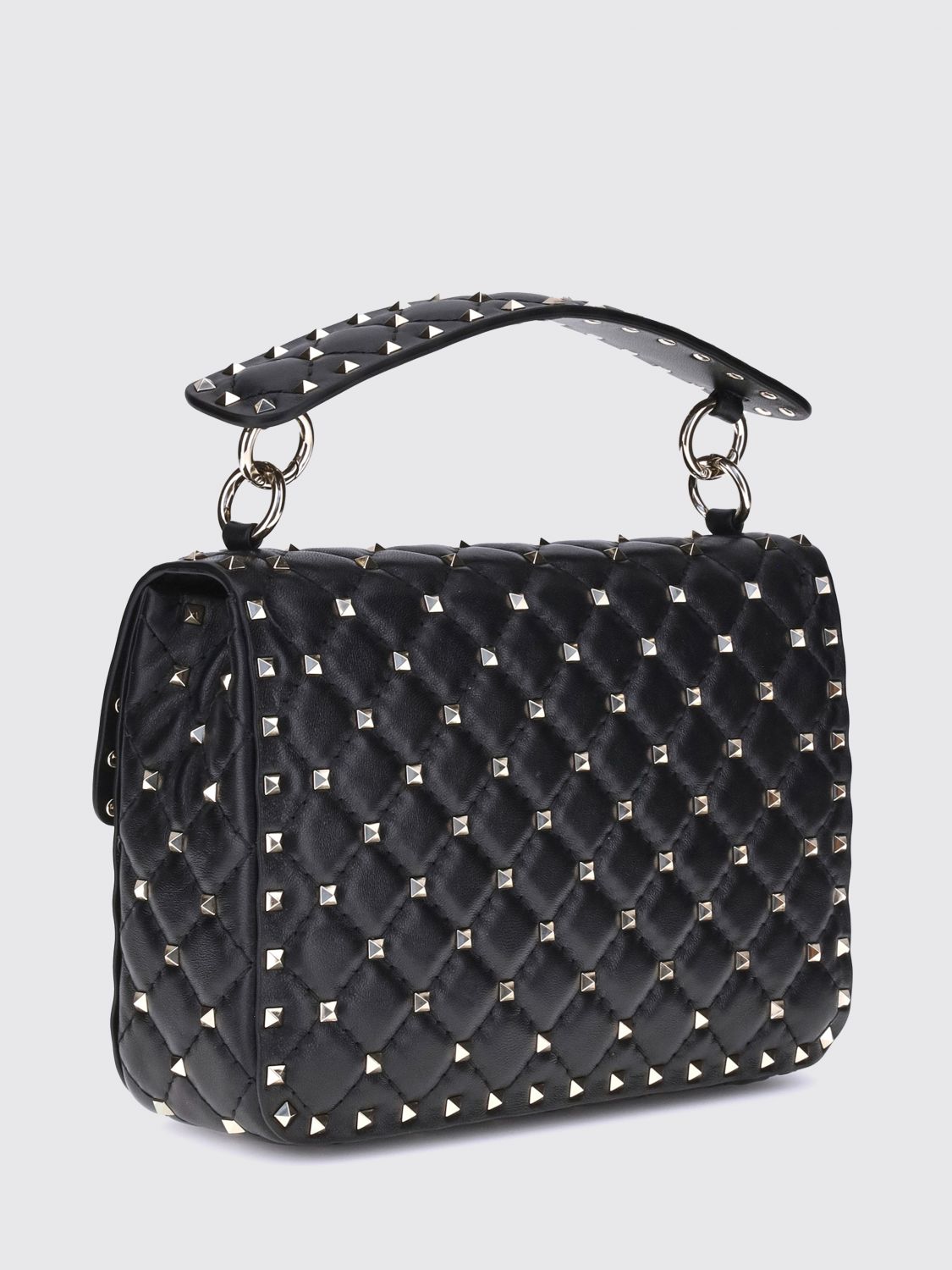 rockstud spike quilted leather bag