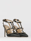 rockstud hammered leather pumps