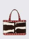 rockstud animalier pony skin and leather bag