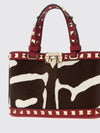 rockstud animalier pony skin and leather bag