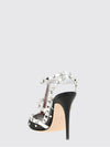 rockstud pump in mesh and leather with rhinestones and studs