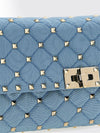rockstud spike matelassé viscose bag