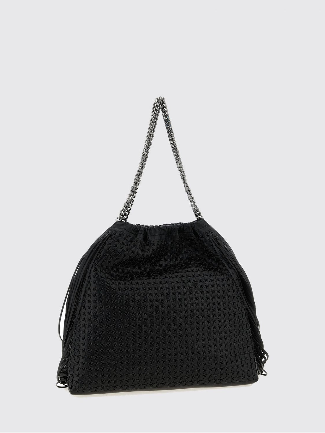 STELLA MCCARTNEY OS falabella braided faux leather bag with fringes
