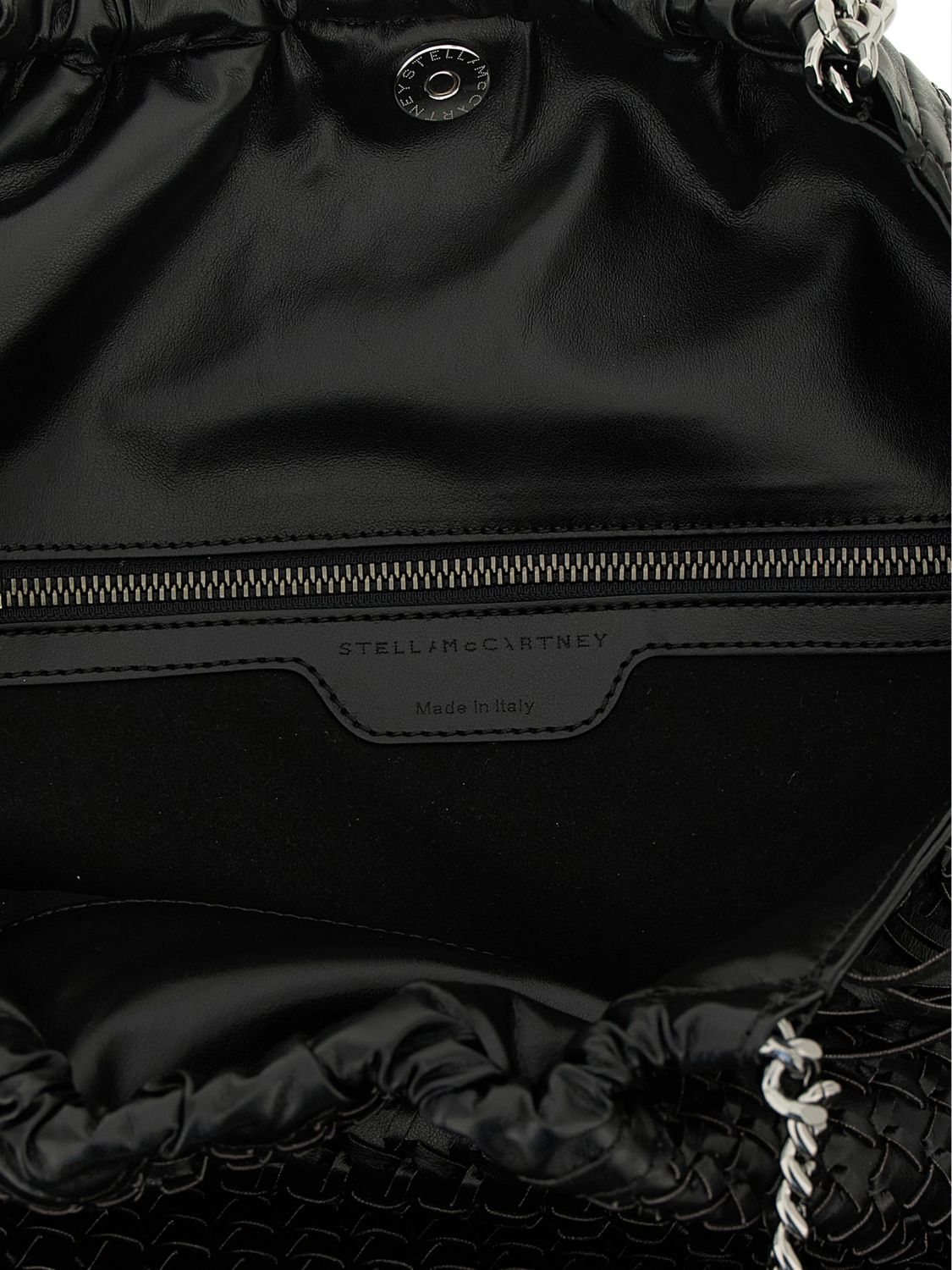 falabella braided faux leather bag with fringes