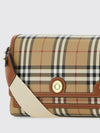 note coated cotton vintage check print bag