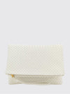 giornale woven leather clutch