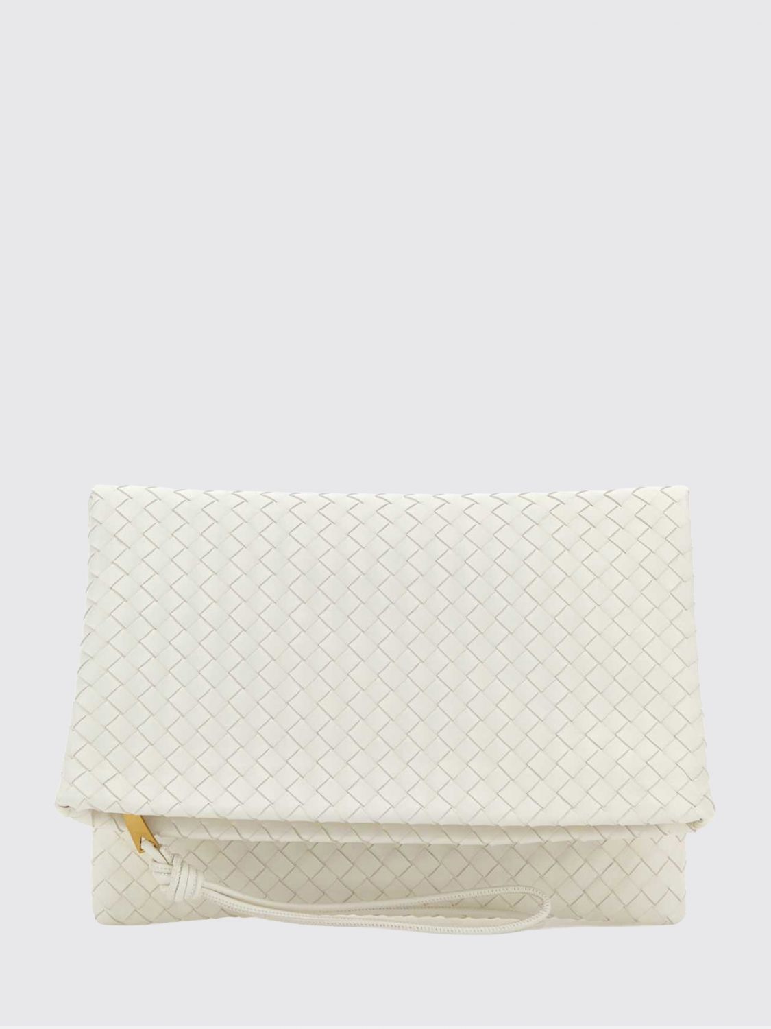 giornale woven leather clutch