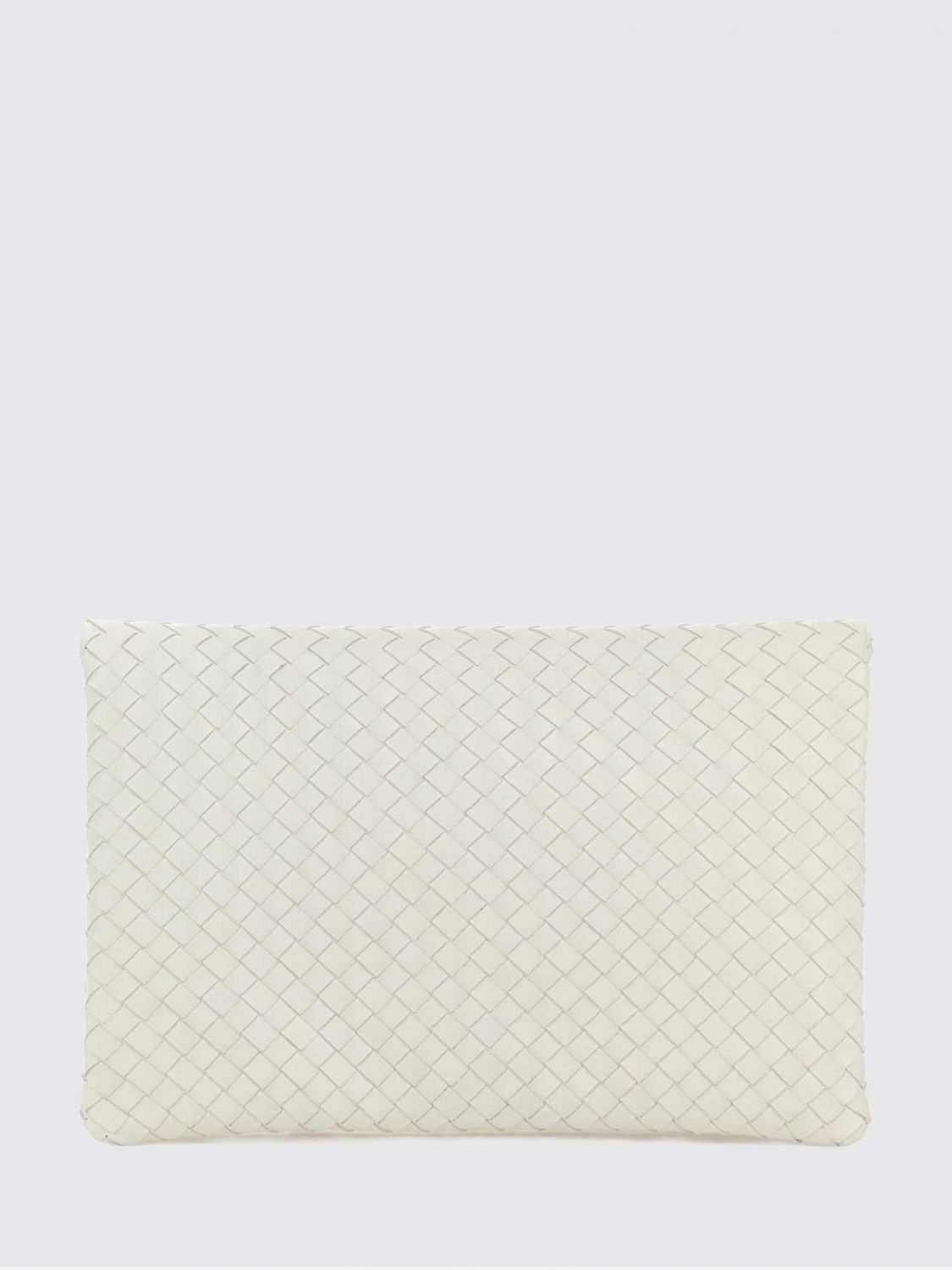 giornale woven leather clutch