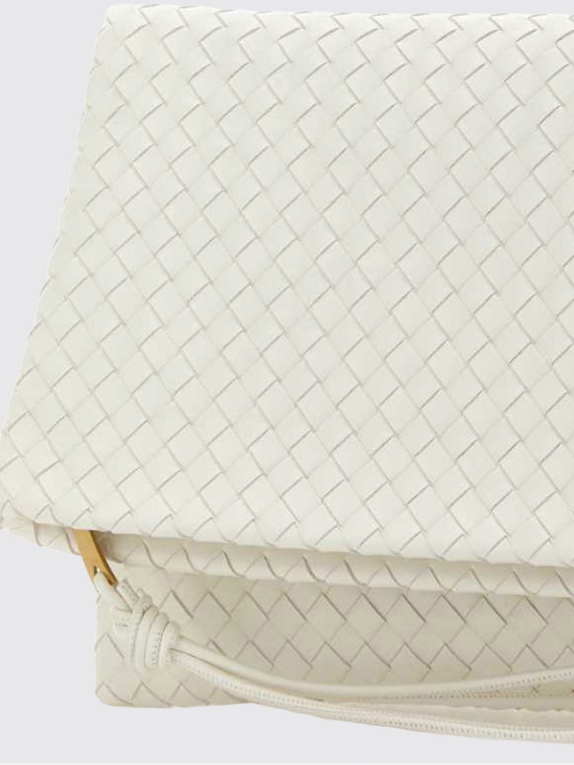 giornale woven leather clutch
