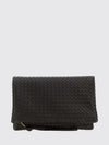 giornale woven leather clutch
