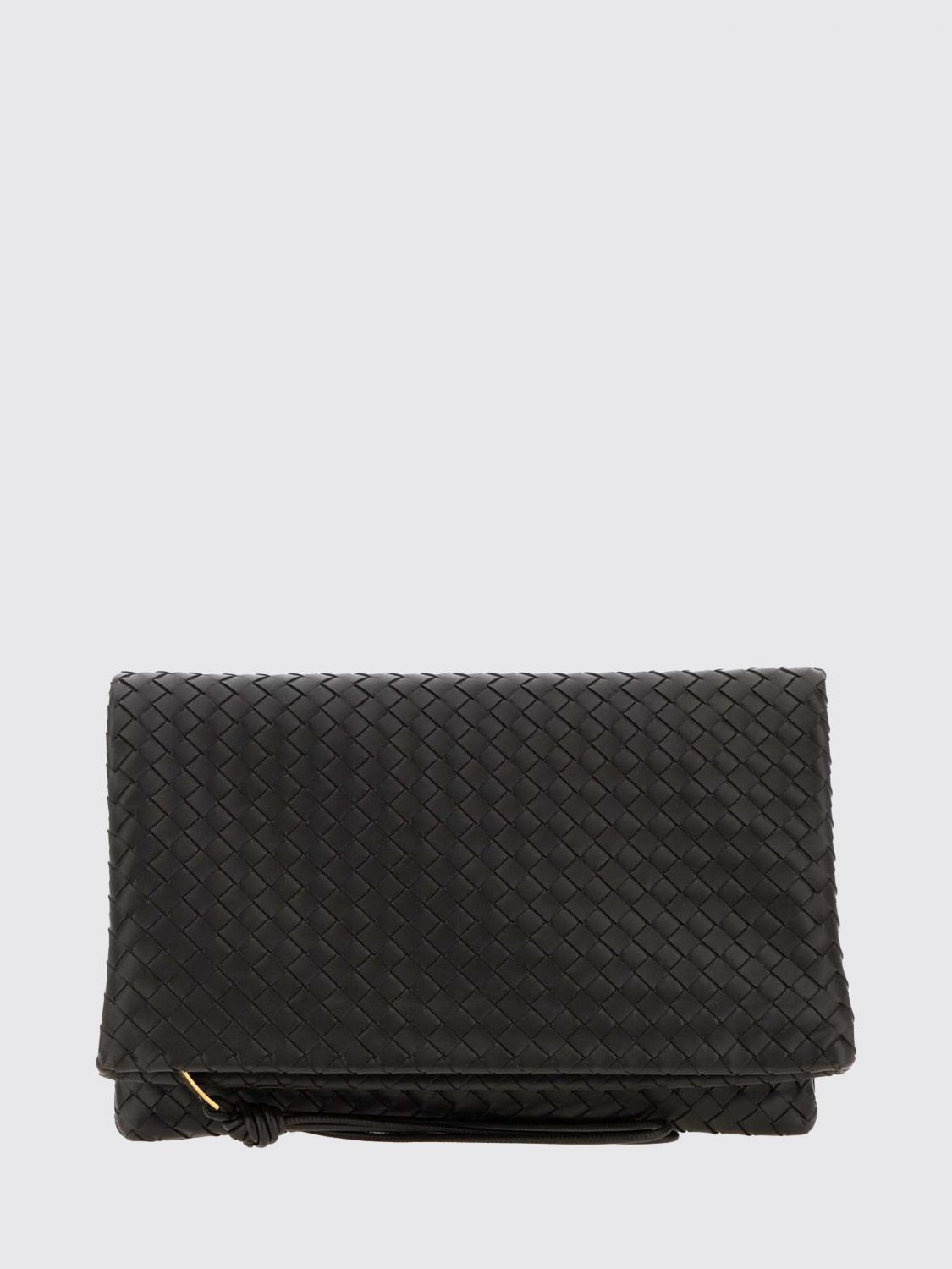 giornale woven leather clutch