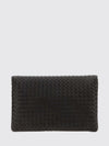 giornale woven leather clutch