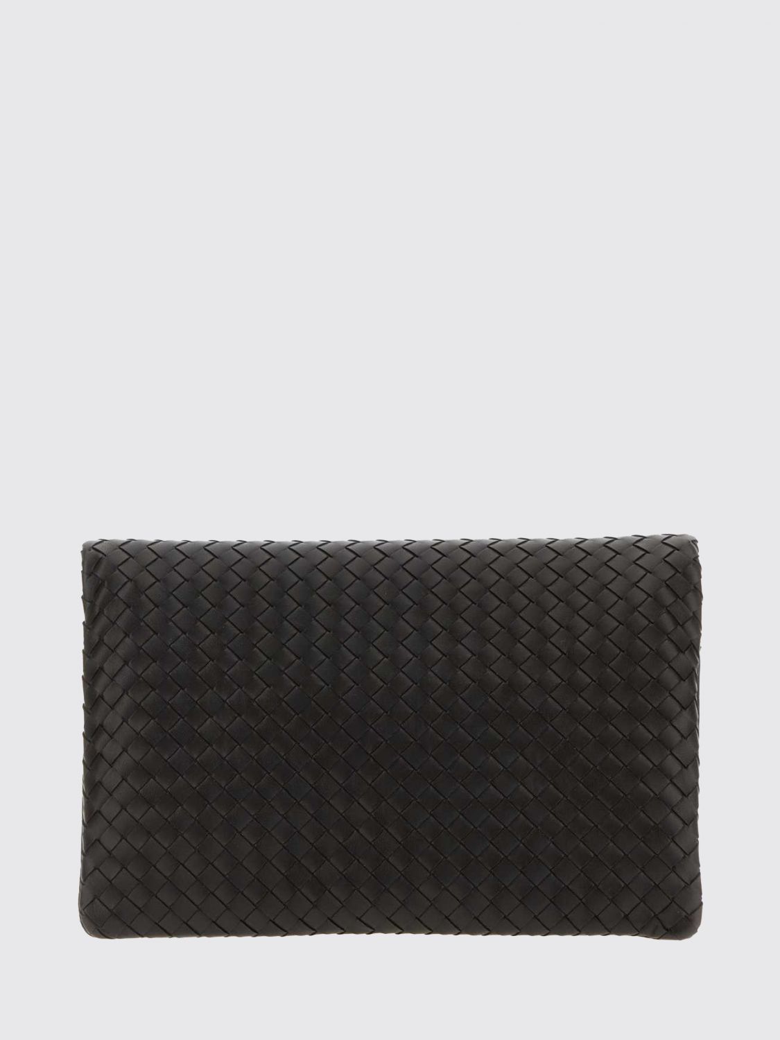 giornale woven leather clutch