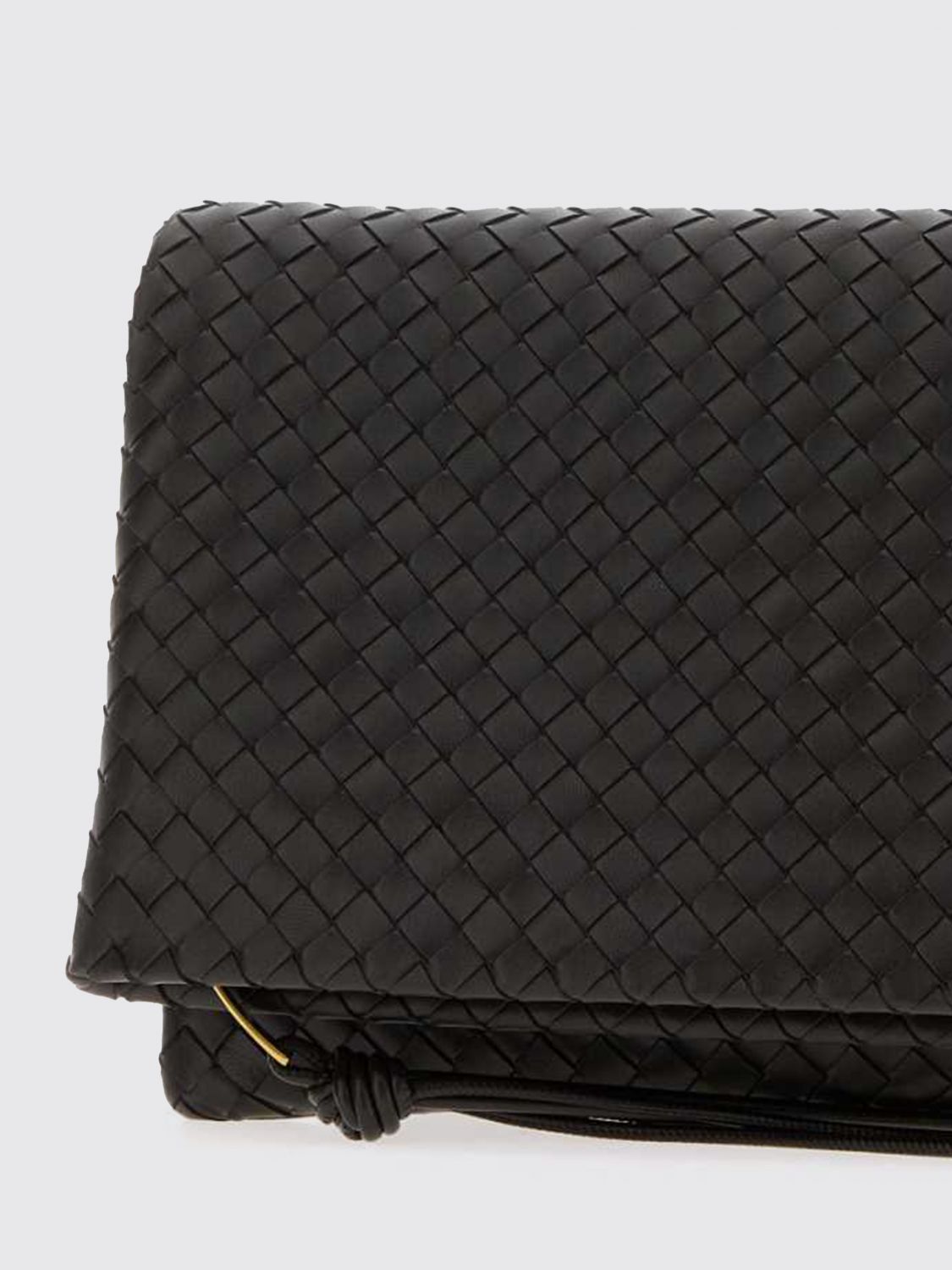 giornale woven leather clutch