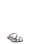 icon ring sandals in coconut-print leather