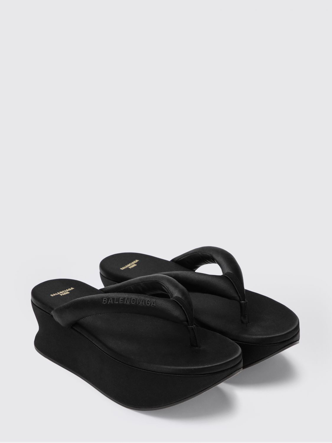 satin gaeta wedge flip flops