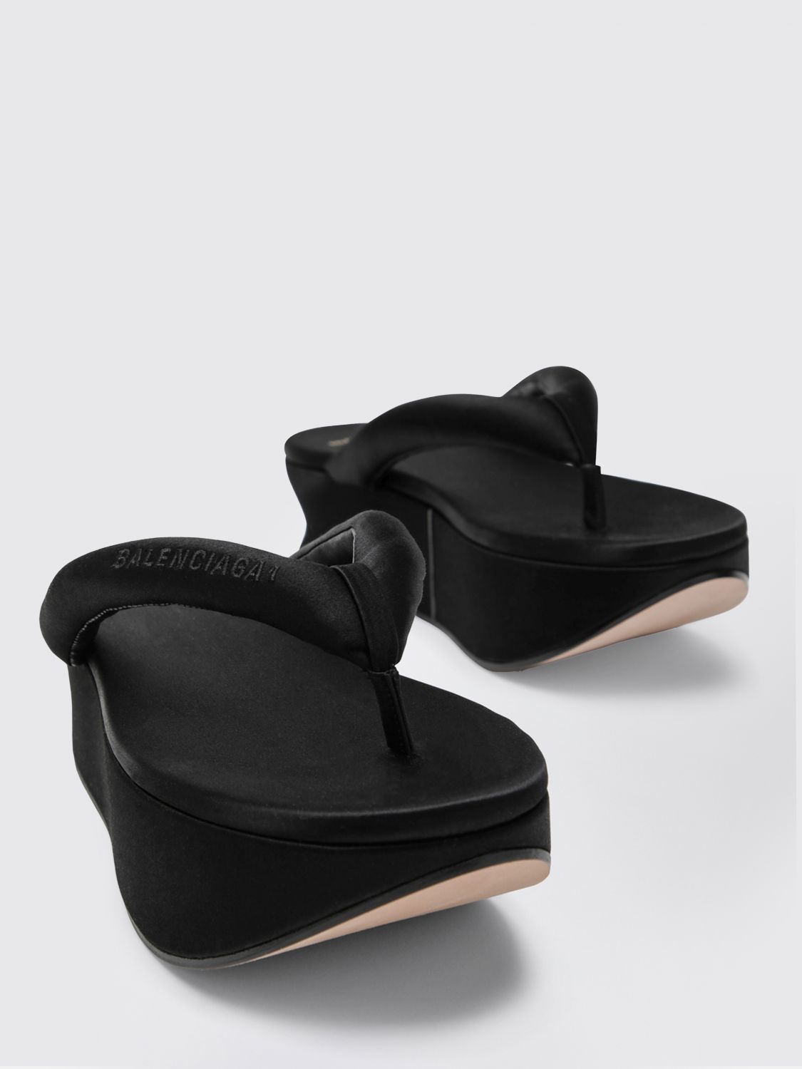satin gaeta wedge flip flops