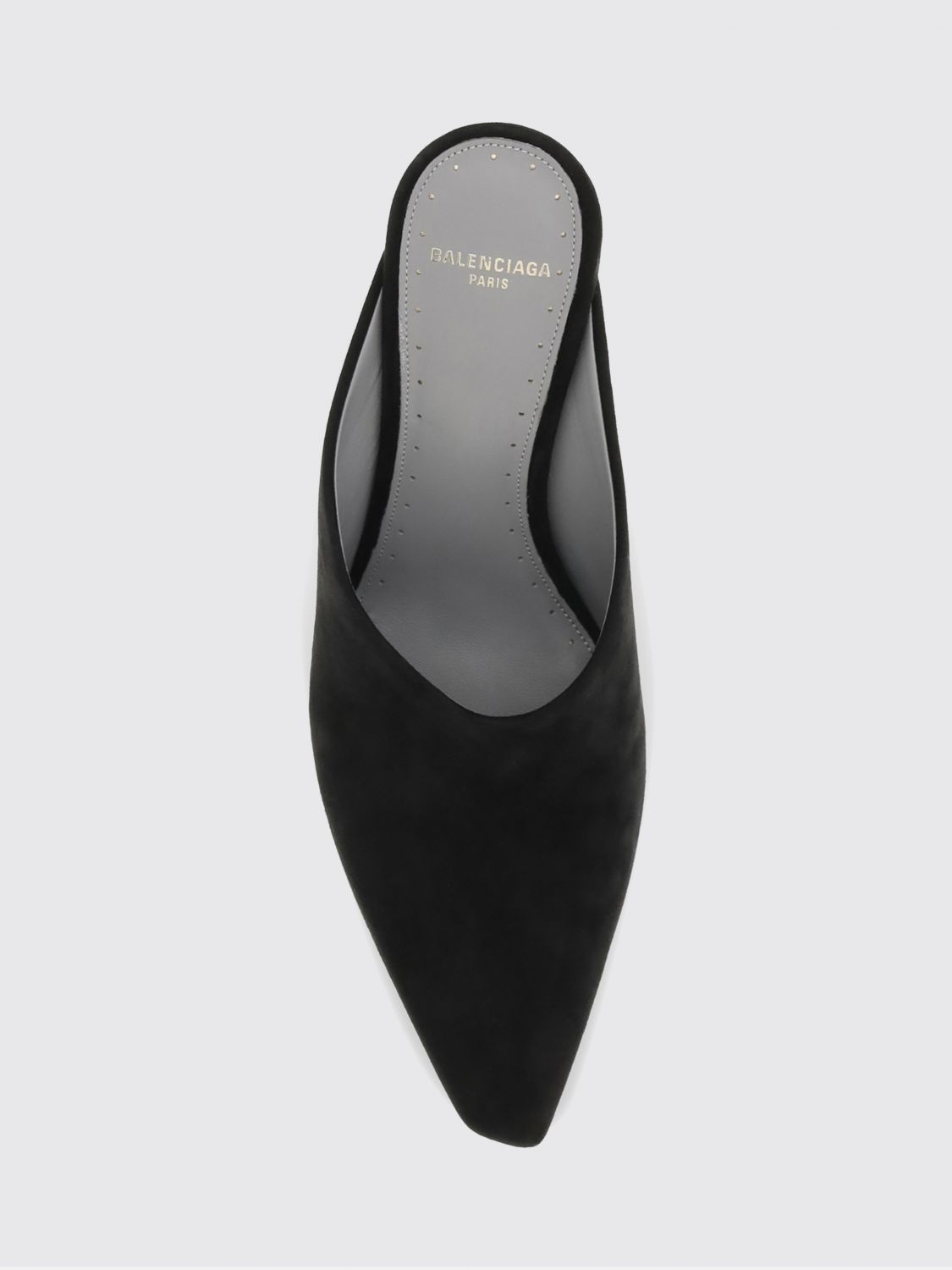 women's suede duchesse mules