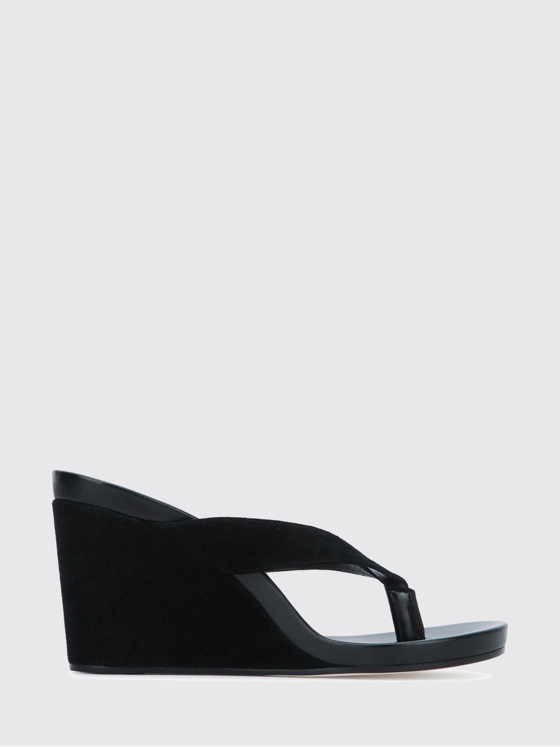 PHOEBE PHILO 40 round suede wedge flip-flops