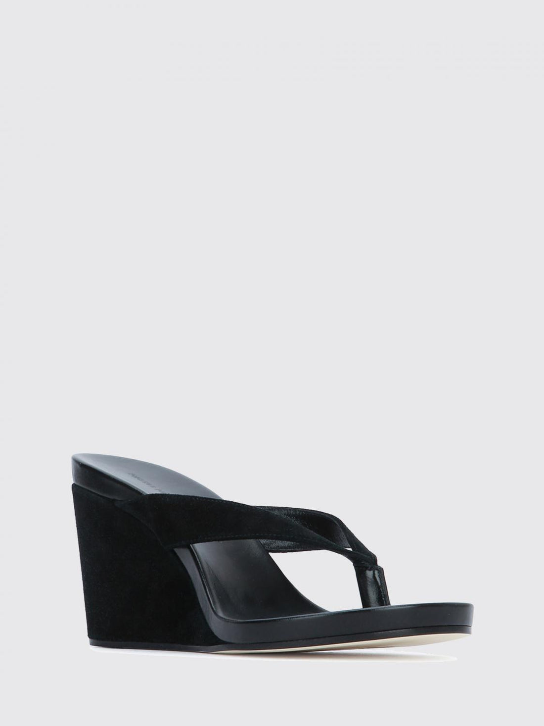 PHOEBE PHILO 40 round suede wedge flip-flops