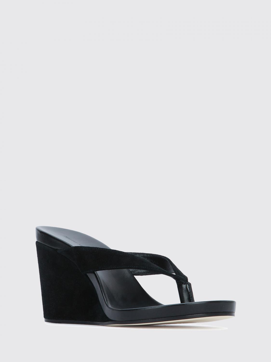 round suede wedge flip-flops